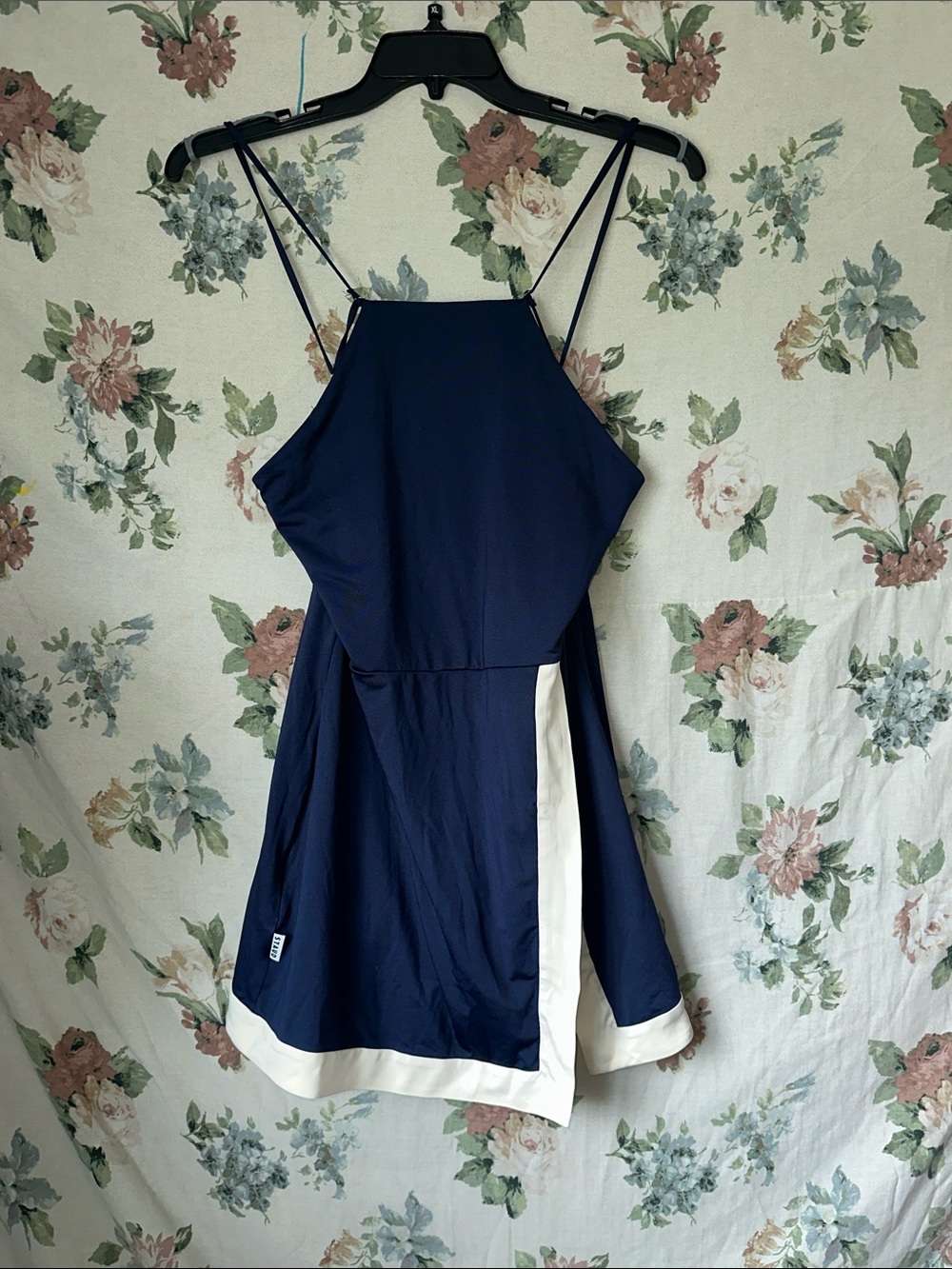 STAUD Navy Mini Dress with White Trim